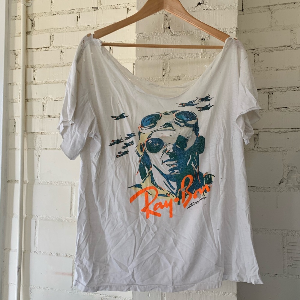 Vintage Distressed Ray Ban Tee